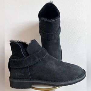 UGG  Black Suede McKay Shearling Lined Boots Size 7.5